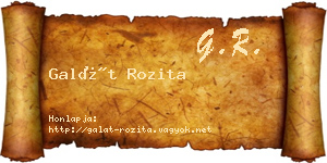 Galát Rozita névjegykártya